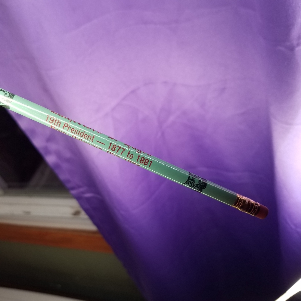 Rutherford B. Hayes Unused 60's Vintage 19th President Pencil Clorox Blue OA